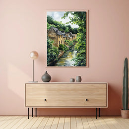 Luxembourg Grund District Riverside Scene Classic Poster