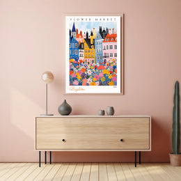 Brighton Flower Market Poster PosterGoat