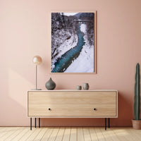 Serene Winter River Landscape - National Park Poster