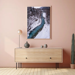 Serene Winter River Landscape - National Park Poster