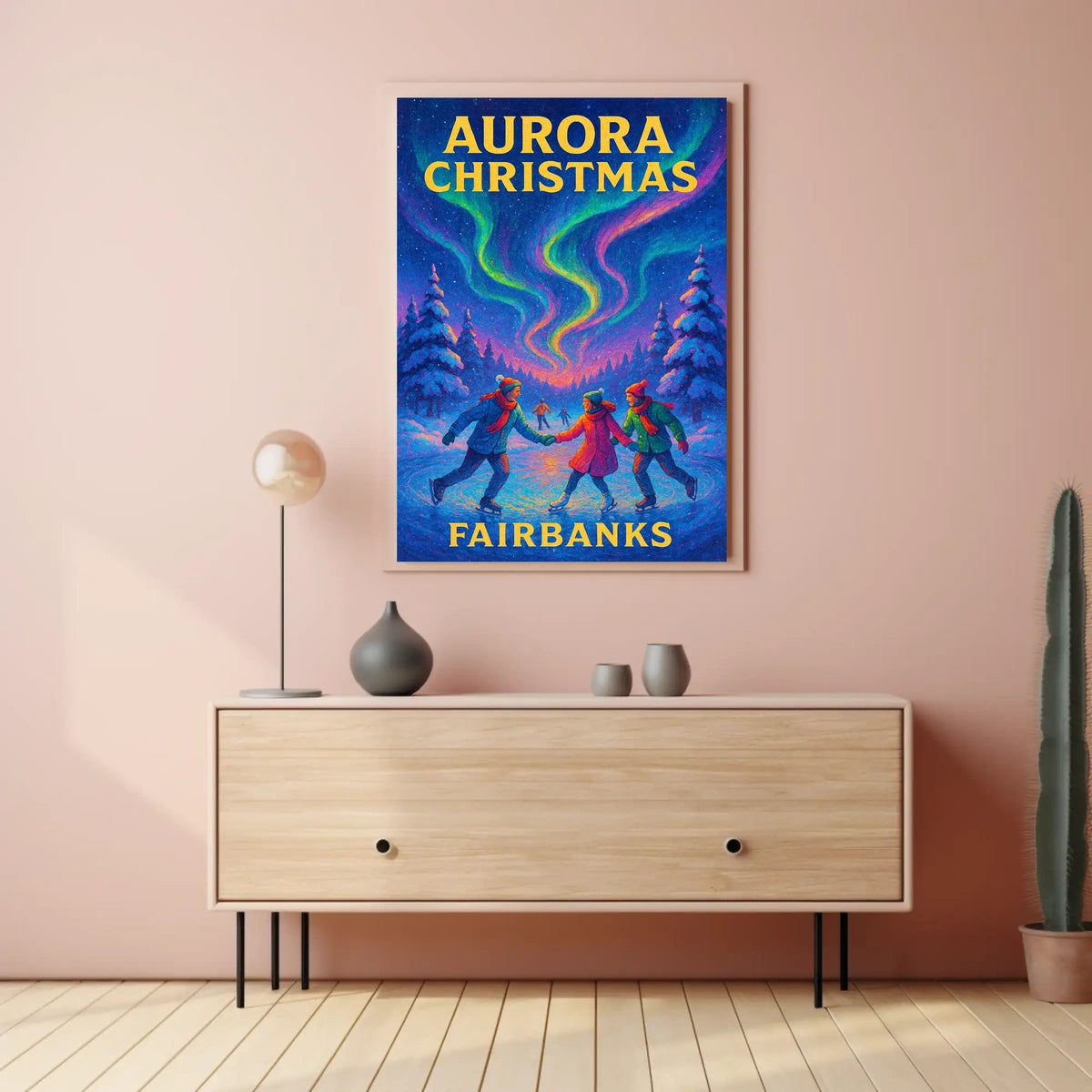 Aurora Christmas In Fairbanks Poster