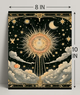 Celestial Sun and Symbols Space or Astronomy Poster