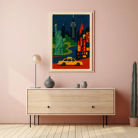 New York City Landmarks Poster Modern Wall Art For Home