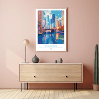 Chicago Skyline Reflections: Urban or Cityscape Poster