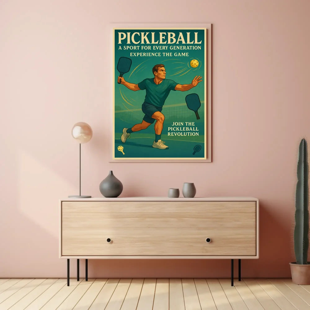 Pickleball Revolution Vintage Sports Poster PosterGoat