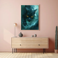 Mystical Black Cat Art Print Poster for Home Decor PosterGoat