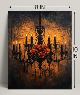 Chandelier Of Roses Poster