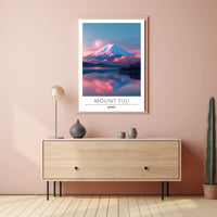 Mount Fuji Tranquil Reflection Travel Poster
