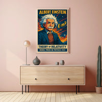 Einstein Relativity Vintage Curious Minds Poster