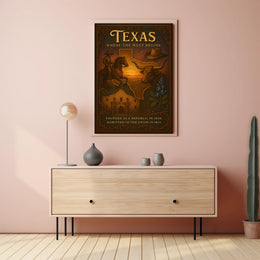 Texas Heritage Vintage Art: Cultural or Heritage Poster