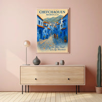 Chefchaouen Dreamscape: The Blue Pearl Poster