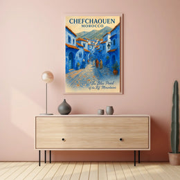 Chefchaouen Dreamscape: The Blue Pearl Poster