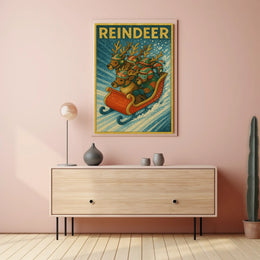 Reindeer Sleigh Ride Poster