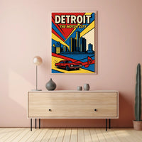 Detroit Vintage Travel Poster Wall Art Print