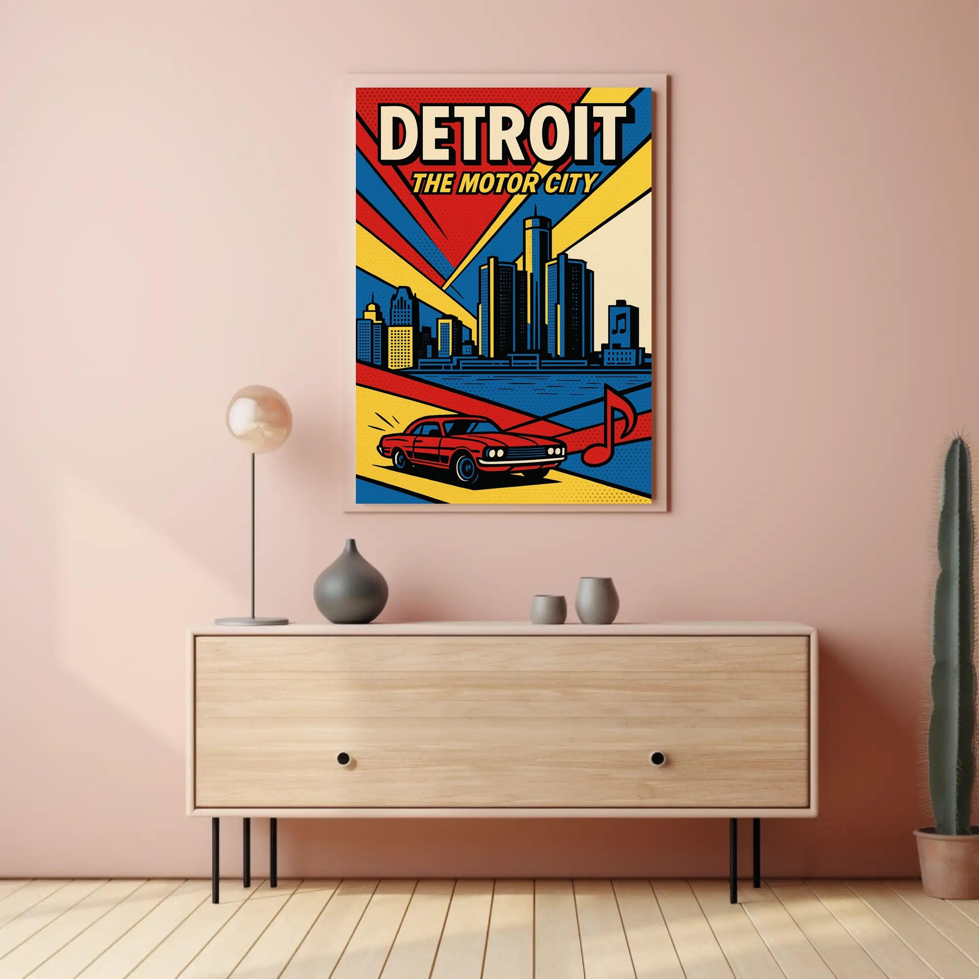 Detroit Vintage Travel Poster Wall Art Print