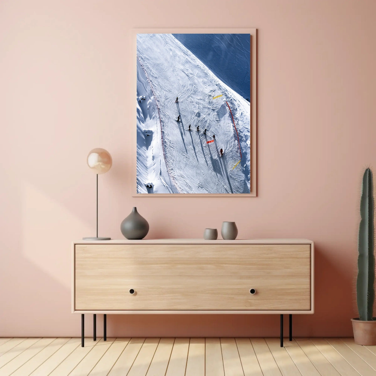 Skiers On A Snowy Slope Poster