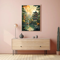Tranquil Pagoda Landscape Poster