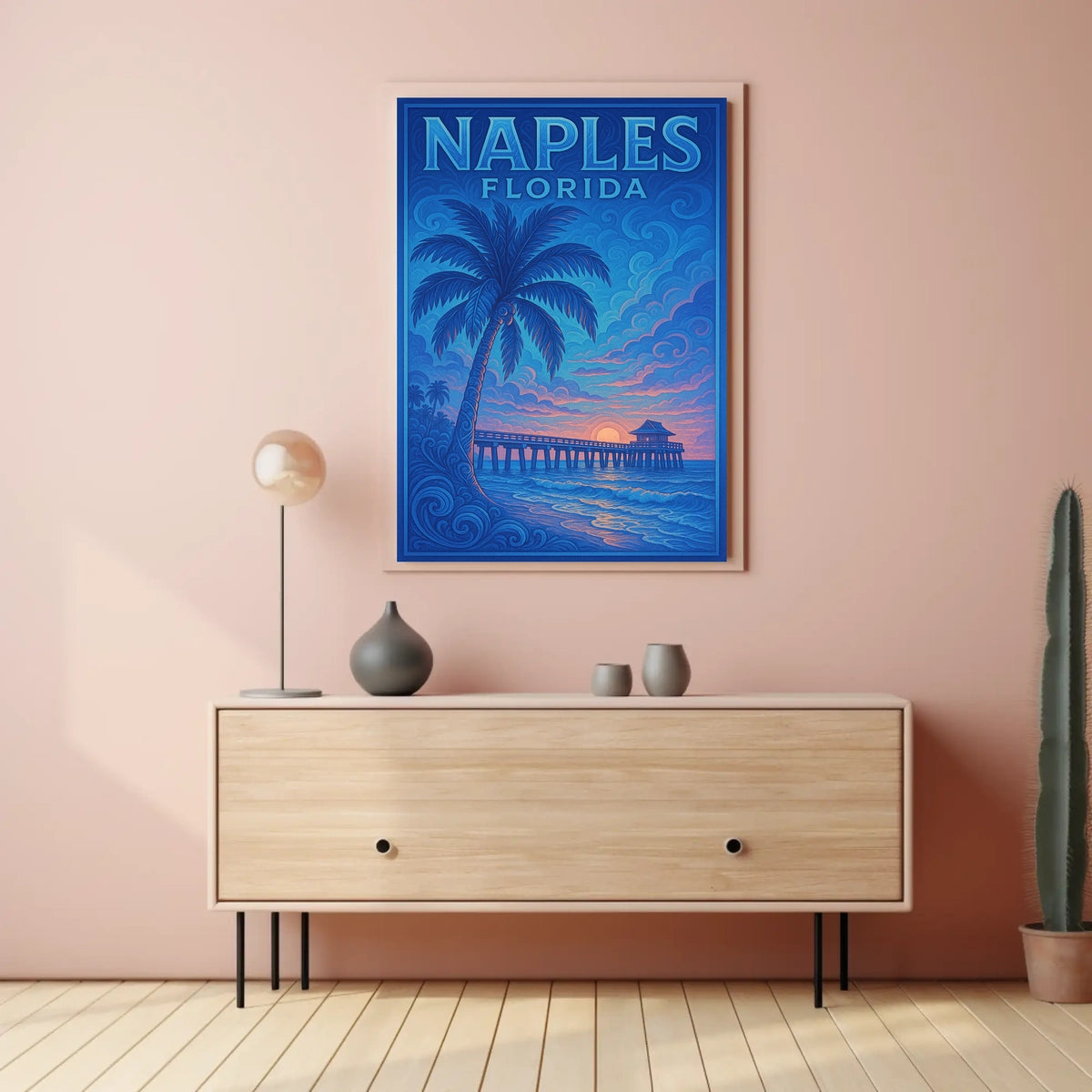 Naples Florida Sunset Serenity Poster Wall Art Print