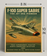 F-100 Super Sabre The Jet Era Pioneer Poster PosterGoat