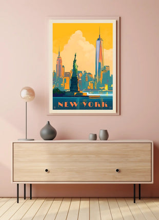 New York Adventure Vintage Travel Poster
