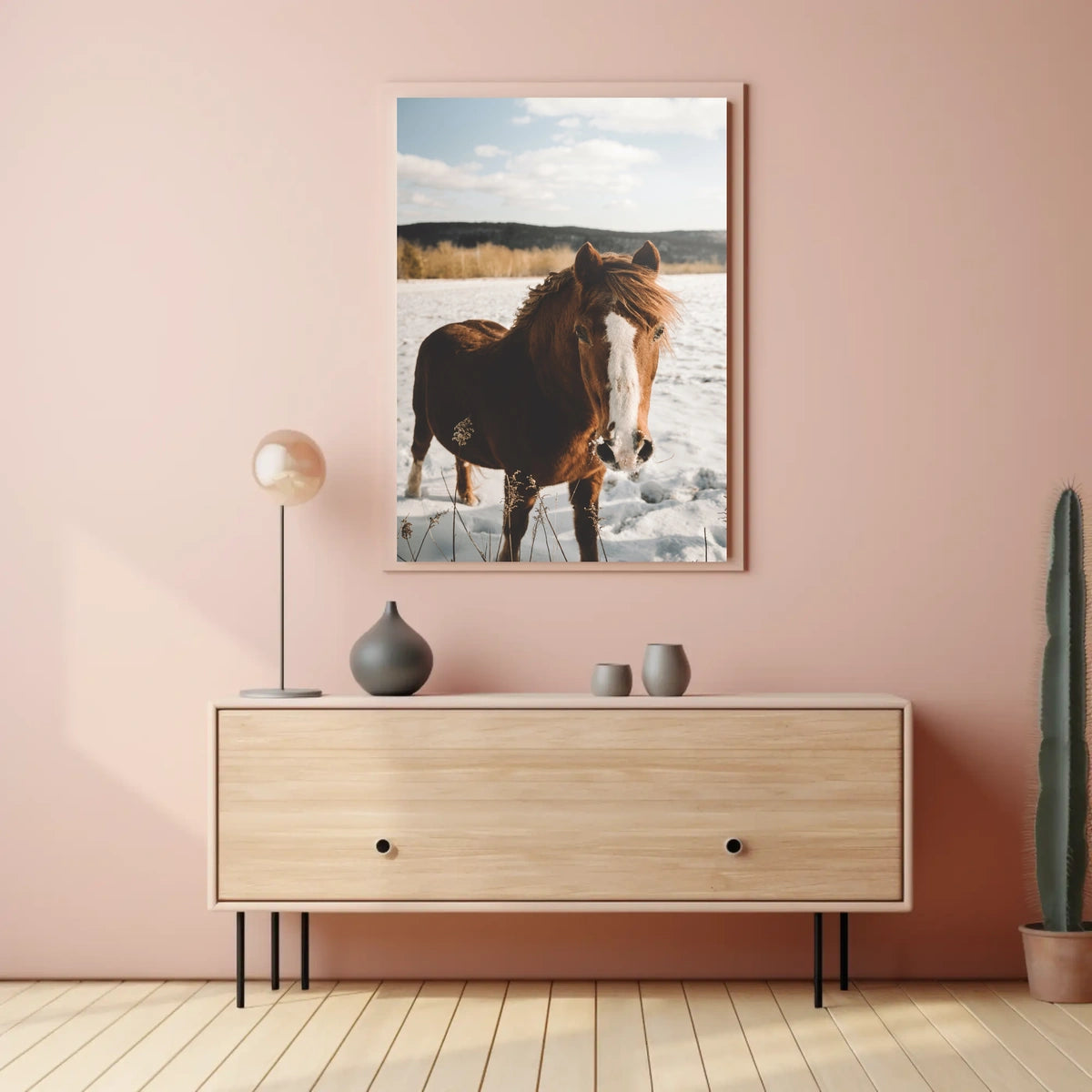 Winter Horse in the Snow Poster