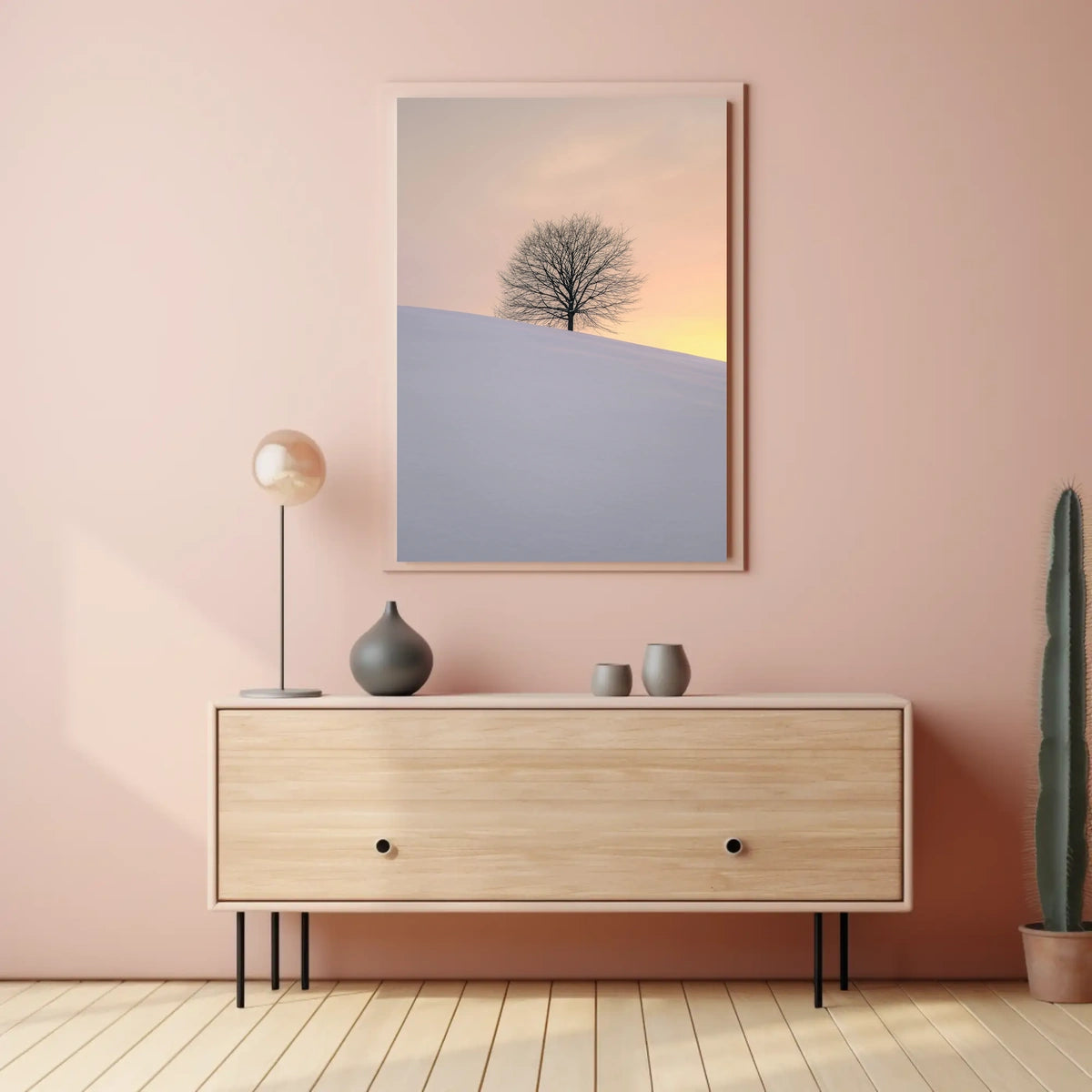 Winter Serenity Minimalist Landscape Art Poster
