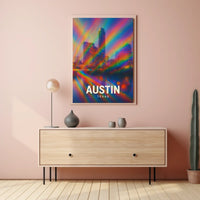 Austin Cityscape Psychedelic Pop Art Urban Poster
