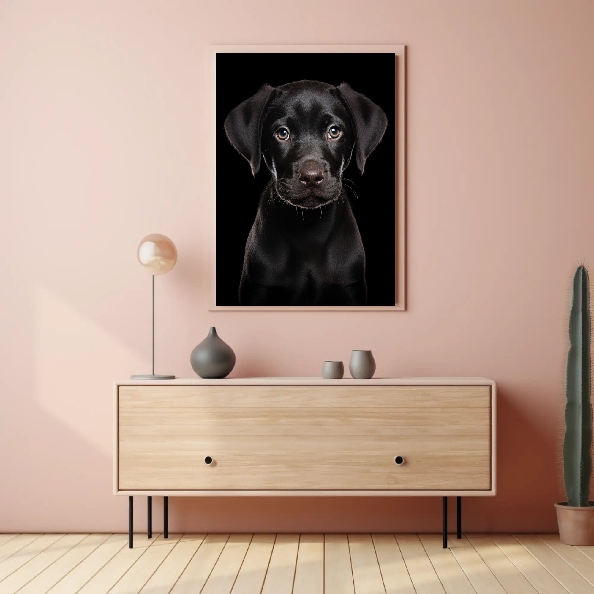 Portrait Of A Black Labrador Puppy Poster PosterGoat