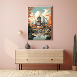 Tranquil Pagoda In Autumn Poster