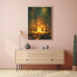 Mystical Bonfire Dance Fantasy or Mythology Poster PosterGoat