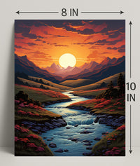 Sunset Over Serene Valley Poster