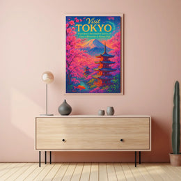 Visit Tokyo Cherry Blossoms Mount Poster