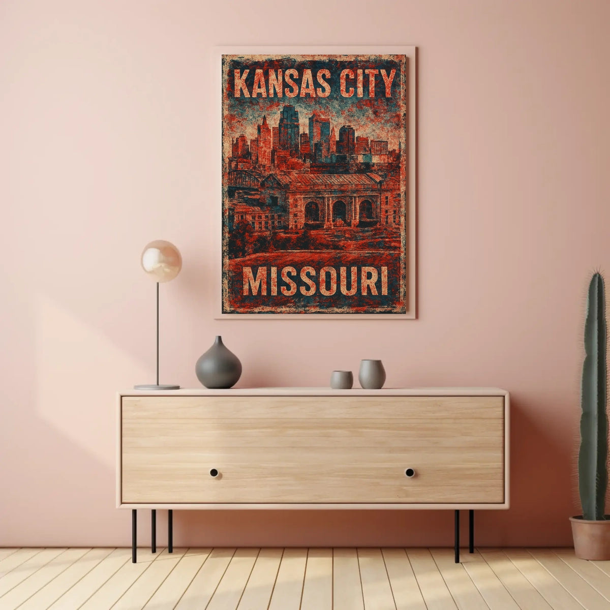 Kansas City Vintage Skyline Collector Poster