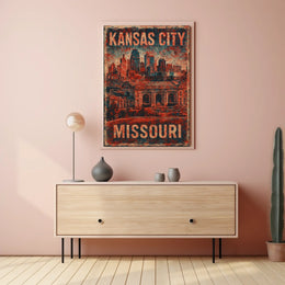 Kansas City Vintage Skyline Collector Poster