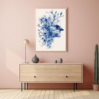 Blossoming Bird Art Print Poster for Home Decor and Wall Art PosterGoat