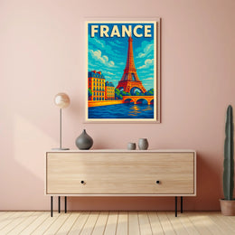 France Eiffel Tower Illustration Poster