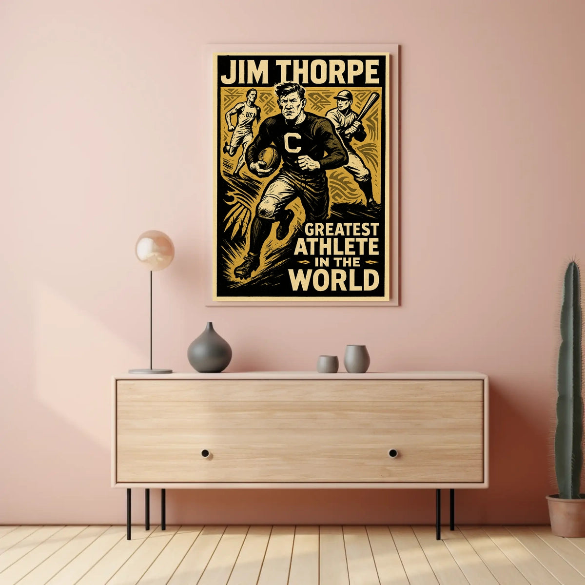 Jim Thorpe Legendary Athlete Tribute Poster