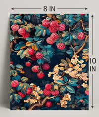 Lush Berry Landscape Botanical Art Poster