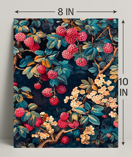 Lush Berry Landscape Botanical Art Poster
