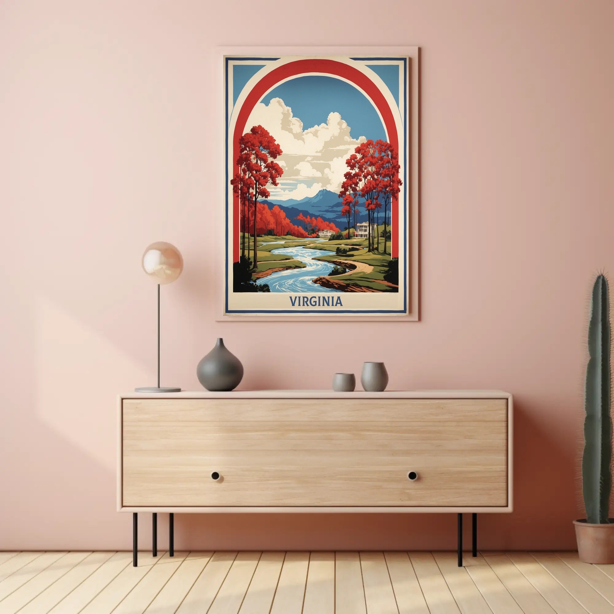 Scenic Virginia Landscape Vintage Art Travel Poster
