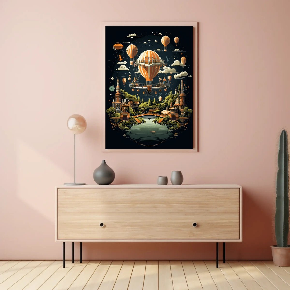 Whimsical Balloon Voyage Poster
