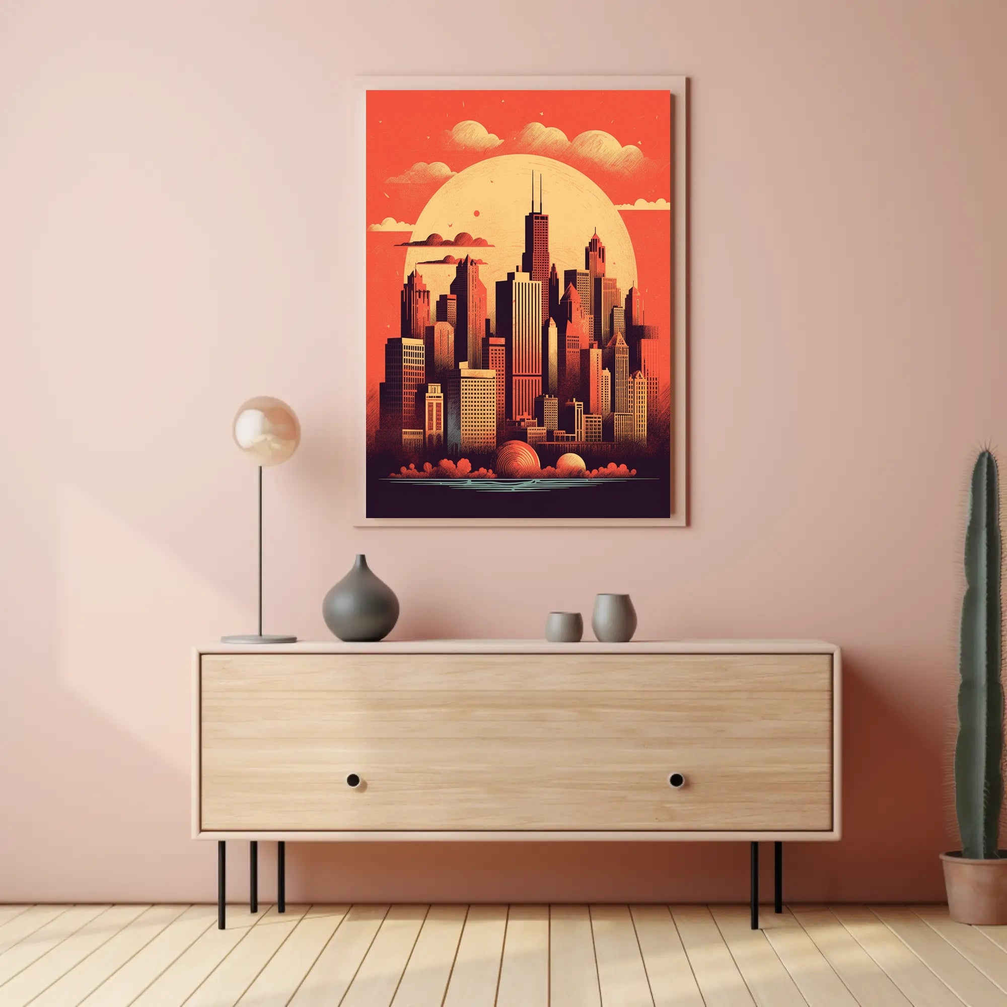 Vibrant Urban Skyline Poster