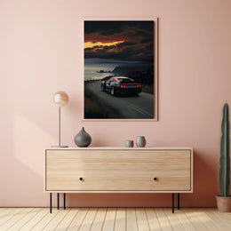 Coastal Drive At Sunset Poster