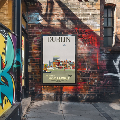 Vintage Poster - Dublin City by Aer Lingus