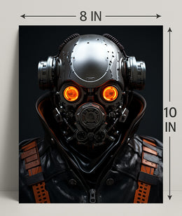 Futuristic Cyborg Portrait Poster PosterGoat