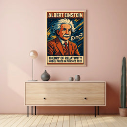 Albert Einstein Relativity Scientific Home Study Poster