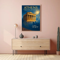 Parthenon Vintage Poster: Athens' Timeless Splendor Unveiled