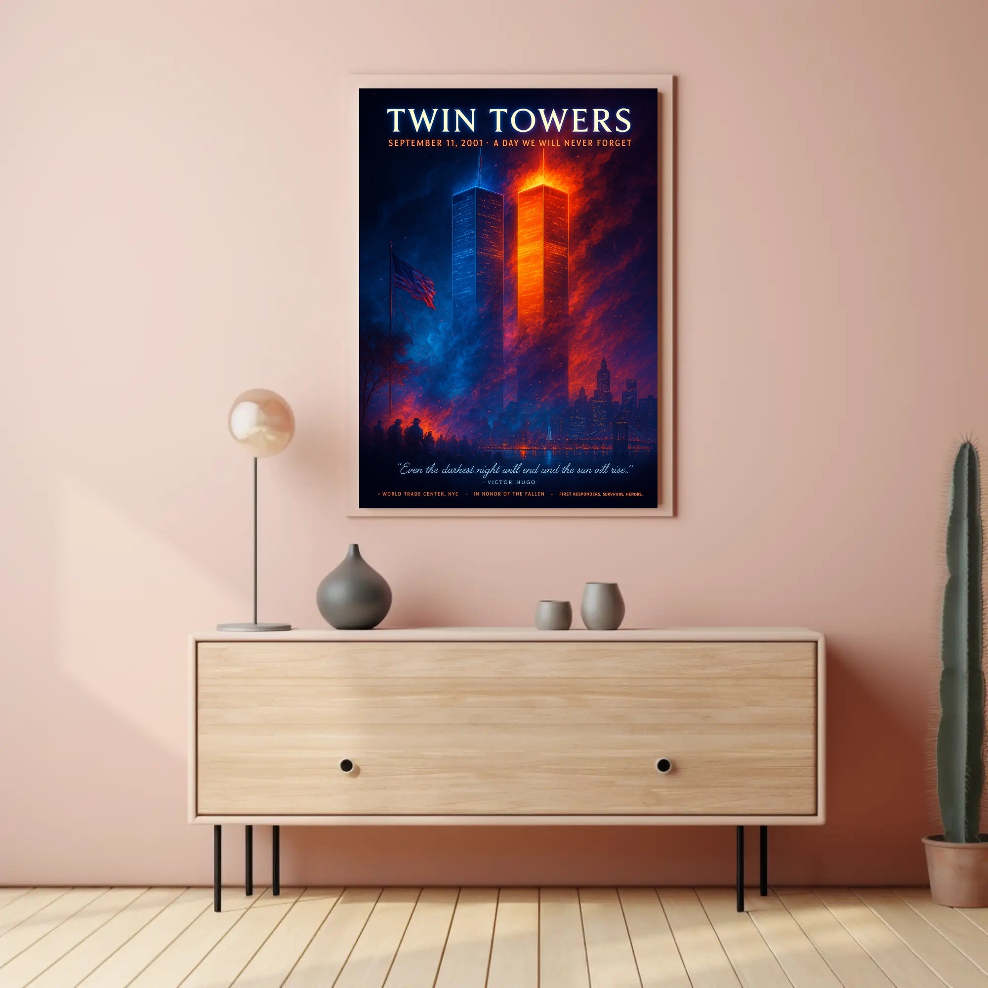 Twin Towers Remembrance Tribute Historical or Presidential Poster PosterGoat