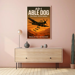 Douglas AD-1 Skyraider Able Dog Poster PosterGoat