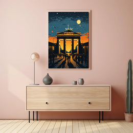 Sunset At The Brandenburg Gate Poster